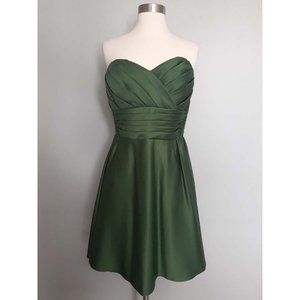 Green Jordan Formal Classic Vintage Pinup Cocktail Strapless Dress 12 Bridedmaid